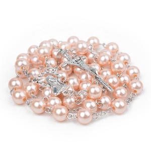 Rosario Cattolico in Plastica ABS da 8MM con Perle, Croce con Vergine <span class=keywords><strong>Maria</strong></span> e <span class=keywords><strong>Gesù</strong></span>, Gioiello <span class=keywords><strong>per</strong></span> Preghiera Religiosa - Product Image 6