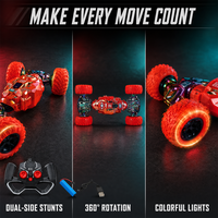 Mobil RC Xtreme Red Dual Mode Stunt Drifting, Rotasi 360 Derajat, Penggerak Dua Sisi, Lampu Menyala, Untuk Anak-Anak, Grosir
