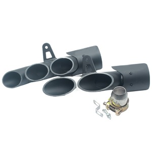 Tubo de escape recto de doble salida Qp Qiaopai de acero inoxidable con fibra de 2 orificios para motocicletas Yamaha modificadas para carreras callejeras - Product Image 5