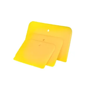 4 5 6英寸可重复使用的黄色柔性塑料撒布机套装汽车车身填充撒布机，用于汽车漆环氧树脂和腻子