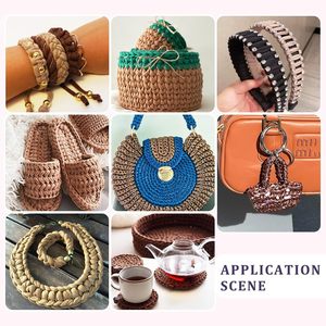 Hilo de tela tejido a mano para bolsos DIY, hilo de poliéster mezclado, hilo de metal, hilo de viento, hilo de anillo de alta tenacidad, tejido a mano, fabricado. - Product Image 2