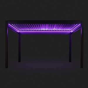 Persiana impermeable de aluminio Perlogas <span class=keywords><strong>Toldo</strong></span> bioclimático al aire libre Sistema de Louvre Pérgola de techo Gazebos para la venta - Product Image 2