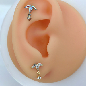 Calendo Fashion Wholesale Piercing Titanium Jewlery with High Quality ASTM F136 Titanium Threadless Kite CZ Cluster Tops - Product Image 5