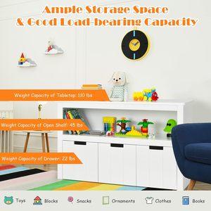 Armoire de rangement de jouets pour enfants avec étagère et <span class=keywords><strong>coffre</strong></span> à jouets en bois pour enfants pour la maison - Product Image 3