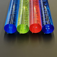 Colourful and clear Round Acrylic Rod With Thread Hole, PMMA Rod, Acrylic Threaded Rod