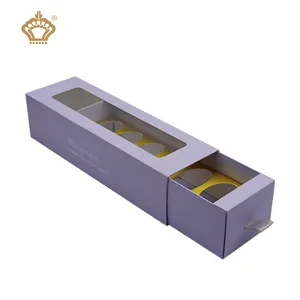 Custom Brand Food Package Chocolate Biscuit Cookie Offset Printing Paper Macaron Box With PVC Clear Window