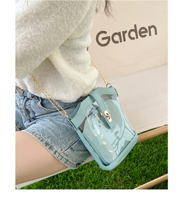 Mère et enfant Seau Jelly Bag Sac pour femme One Shoulder Crossbody Transparent Bucket Sac pour femme, Z0270 - Product Image 4