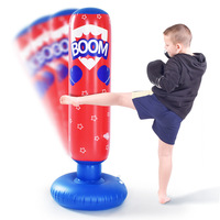 Entraîneur de boxe pour enfants-Poste de combat gonflable en PVC avec base anti-basculement, jouet de fitness amusant pour les 6 ans et plus
