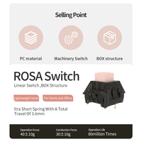 Kailh Rosa BOX Linear Switch 40gf Kekuatan Operasi 80M Umur Pakai 80M Tahun, Casing PC untuk Keyboard Mekanik Gaming Kustom, Pasokan Grosir OEM