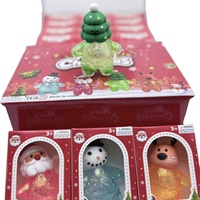 Jouets anti-stress scintillants en caoutchouc à thème de Noël, Père Noël, les plus vendus, avec emballage cadeau
