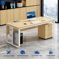 Escritorio individual, Escritorios para personal, Estaciones de trabajo para empleados, Mesas con estructura de acero, Escritorios de oficina de madera