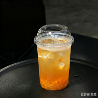 Grosir Pabrik Gelas PET Sekali Pakai 22oz 600ml, Gelas Plastik Transparan untuk Minuman Dingin, Cetak Logo Kustom untuk Kafe dan Toko Minuman