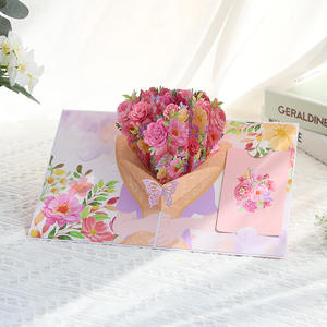 Thiệp chúc mừng hoa bó 3D gấp giấy sáng tạo mới, quà tặng ngày lễ, ngày của mẹ, ngày lễ tình nhân, kỷ niệm - Product Image 4