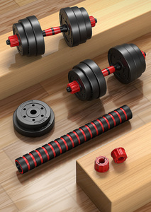 Bộ tạ tập thể dục đa năng 2 trong 1, trọng lượng 10-40kg, có thể điều chỉnh, tạ đòn và tạ tay, tập luyện tại nhà, chất liệu cao su - Product Image 2