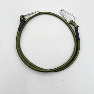 25インチ 8mm 高品質ナイロン製 ブラック弾性バンジーコードセット ステンレス製カラビナフック 30kg破断強度 アウトドア用 - Product Image 1