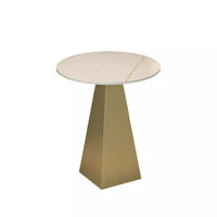 XTCFZ-018 moderne or acier inoxydable jambe dessus en marbre rond salon meubles de maison luxe côté centre café thé table