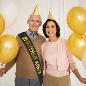 สายสะพายสำหรับวันเกิดของผู้ชายหรือผู้ชายอุปกรณ์ตกแต่งงานปาร์ตี้วันเกิดอุปกรณ์ตกแต่งงานวันเกิดตัวอักษรฟอยล์สีทอง - Product Image 3