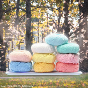 Fil fantaisie 100 % coton peigné teint, super doux, absorbant l'humidité, écologique, pour tricot, couture et tissage à la main - Product Image 2