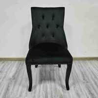 Chaise de salle à manger moderne de style européen, en velours noir capitonné, avec revêtement en tissu, mobilier de chambre en plastique pour la maison - Grande Vente