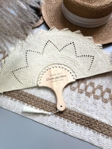 Ventaglio Portatile Artigianale Vintage con Manico in Legno a Forma di Nuvola, Logo Inciso al Laser, Elegante Decorazione <span class=keywords><strong>Boho</strong></span> per Matrimoni - Product Image 5