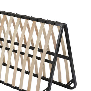 Suministro de fábrica King Size Metal Hierro Roble Marco de cama de madera con listones - Product Image 4