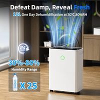 Cosmart Air 12L/jour déshumidificateur d'air 24H minuterie dégivrage automatique Drainage continu contrôle de l'humidité pour les grandes chambres
