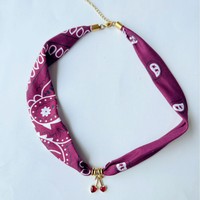 Nouveau collier tendance européen et américain en or 18 carats avec pendentif cerise rouge et perles, style cachemire, cadeau