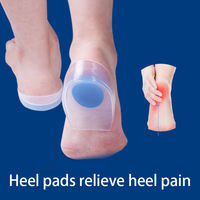 Vente en gros : Coussinet de talon en silicone, coussinet pour fasciite plantaire, coussinet anti-douleur pour le talon, semelle intérieure, coque de talon bicolore, MOQ 1 PAIRE