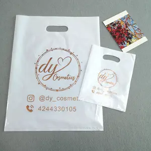 LOGOTIPO personalizado Eco Matte Black Fosco Reciclável Plástico À Prova D' Água Handle Reutilizável Shopping Carrier Die Cut Bags