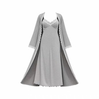 Vente en gros OEM – Robe de chambre et nuisette pour femme, ensemble 2 pièces personnalisé, vêtements de détente en coton pour femme