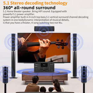 Sistema de Sonido Envolvente 5.1 para el Hogar con Micrófono Inalámbrico USB, Amplificador, Altavoz, Sistema de Cine en Casa 5.1 con Bluetooth - Product Image 2