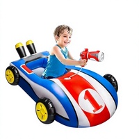 Nouveau Bouée de Natation Gonflable pour Enfants en Forme de Voiture en PVC avec Pompe Manuelle Tapis de Jeu Aquatique Portable pour l'Extérieur