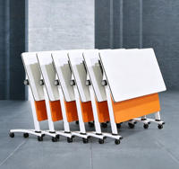 Vente directe d'usine de tables de formation pliantes multifonctionnelles, bureaux mobiles pour conférences et réceptions, bureaux informatiques