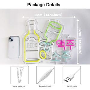 Korean beer soju neon light LED night market atmosphere light shop <b>sign</b> indicator light decorative light luminous <b>sign</b> 5V 12V - Product Image 2