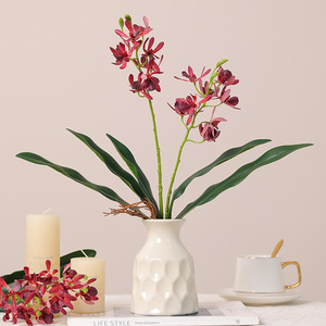 Nouvelle fleur artificielle en soie, <span class=keywords><strong>parfum</strong></span>ée, feuille d'orchidée de Milan, décoration d'intérieur/extérieur - Product Image 3