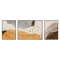 Art mural abstrait moderne de luxe en 3 parties, triptyque encadré pour salon