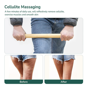 Rodillo moldeador de cuerpo de madera Natural de alta calidad de fábrica de bambú, herramienta de masaje Guasha, palo de masaje de bambú para masaje - Product Image 5
