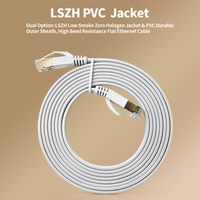 Cable de Red Plano Cat7 de Alta Velocidad 10Gbps 600MHz STP Blindado con Conector Chapado en Oro y Revestimiento LSZH para Centro de Datos