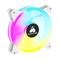 Ventilateur de refroidissement RGB AntarcChill à cadre blanc 120 mm, double ouverture lumineuse, paleteau translucide, haute vitesse, faible bruit, ventilateur de radiateur