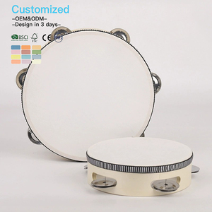 EDULAND OEM ODM Instrumentos de Percusión Educativos Montessori Orff, Juguetes de Fábrica, Pandereta de Madera de 6, 7, 8 y 10 Pulgadas para Niños - Product Image 3