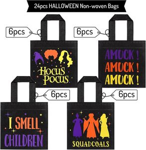 Vente en gros de fournitures d'emballage cadeau de fête réutilisables sac en <span class=keywords><strong>tissu</strong></span> non tissé dessin animé Halloween sac à main sac cadeau bonbons Biscuit - Product Image 3