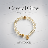 Bracelet en perles de cristal jaune citron naturel à facettes, motif gourde Mori, pour femme, cadeau pour petite amie, emballé individuellement BUSTYLE SS111