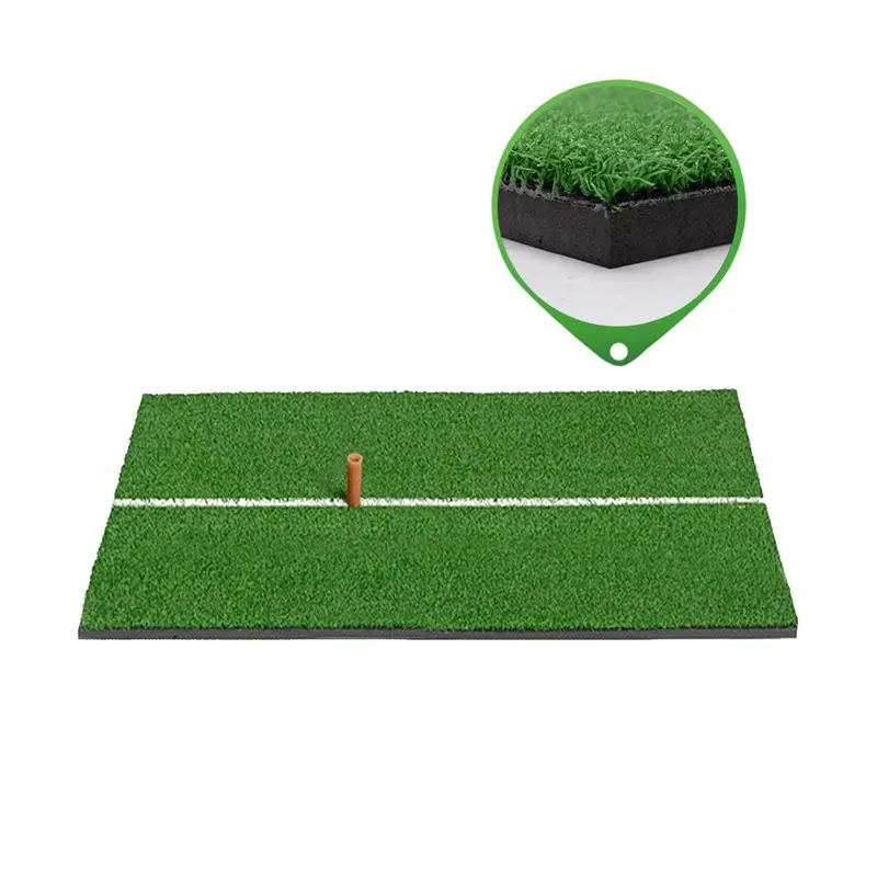 Groothandel Indoor Mini Rubber Golf Swing Trainingsmat Golf Hitting Mat Met Witte Lijn