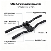 Système de direction PWC - Options en aluminium CNC usiné, usinage par électroérosion et acier inoxydable - Anodisé noir, ajustement universel pour PWC