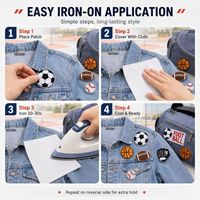 Patchs brodés thermocollants et à coudre pour le baseball, le football américain, le basketball, le football, le football américain de terrain, le baseball de stade, le baseball de compétition, le football américain de jour, le football américain Patriot, et pour gants de frappe.