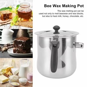 Nouvel ensemble d'outils d'apiculture blancs, marmite de cuisson en acier inoxydable à double paroi de 1,5 L, pot à faire fondre la cire, pot à réchauffer le lait Beeswarm - Product Image 5