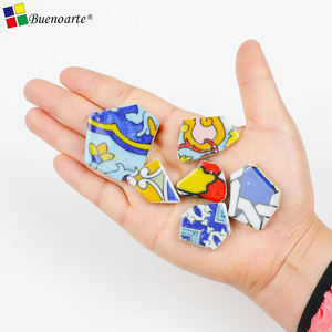 <span class=keywords><strong>Azulejos</strong></span> de <span class=keywords><strong>Mosaico</strong></span> de Cerámica Rota, Modernos, Esmaltados, Irregulares, Azules y Blancos, <span class=keywords><strong>Azulejos</strong></span> de <span class=keywords><strong>Mosaico</strong></span> de Porcelana para Manualidades al Aire Libre - Product Image 4