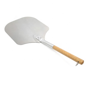 Pelle à pizza en acier inoxydable de qualité supérieure à long manche carré en <span class=keywords><strong>bois</strong></span> <span class=keywords><strong>ustensile</strong></span> de coupe <span class=keywords><strong>pour</strong></span> <span class=keywords><strong>four</strong></span> à pizza boîte d'emballage à multiples facettes - Product Image 1