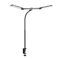 Lampe de table ovale LED moderne de luxe avec bras flexible à 360° et pliable à 180°, alimentation CA, télécommande, pour bureau et ordinateur