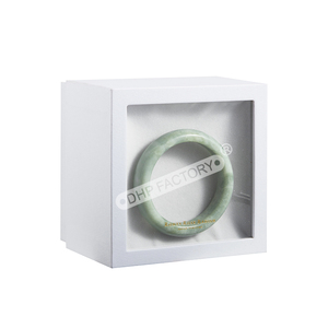 Boîte-cadeau de luxe personnalisée avec couvercle et base pour bracelet avec fenêtre transparente en PVC et insert en mousse de velours pour emballage de bijoux - Product Image 1